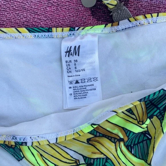 H&M Yellow and Green Banana Print Bikini - Picture 3 of 4